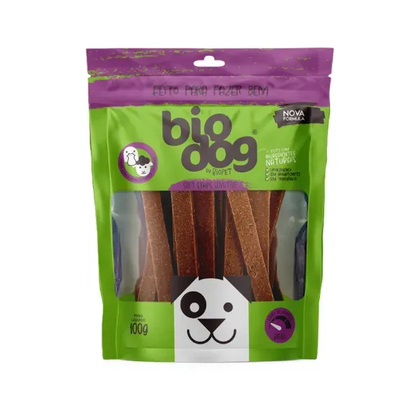 Petisco Strip Sensitive Pato e Cordeiro Biodog 100 g